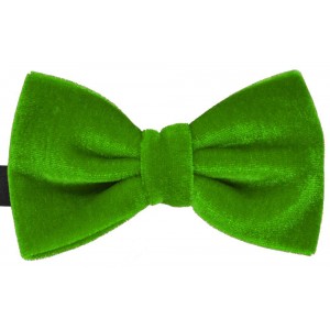 Papion din catifea de culoare verde mar